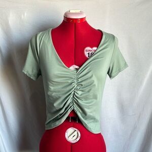 MM25 Gaze v neck ruched front t shirt